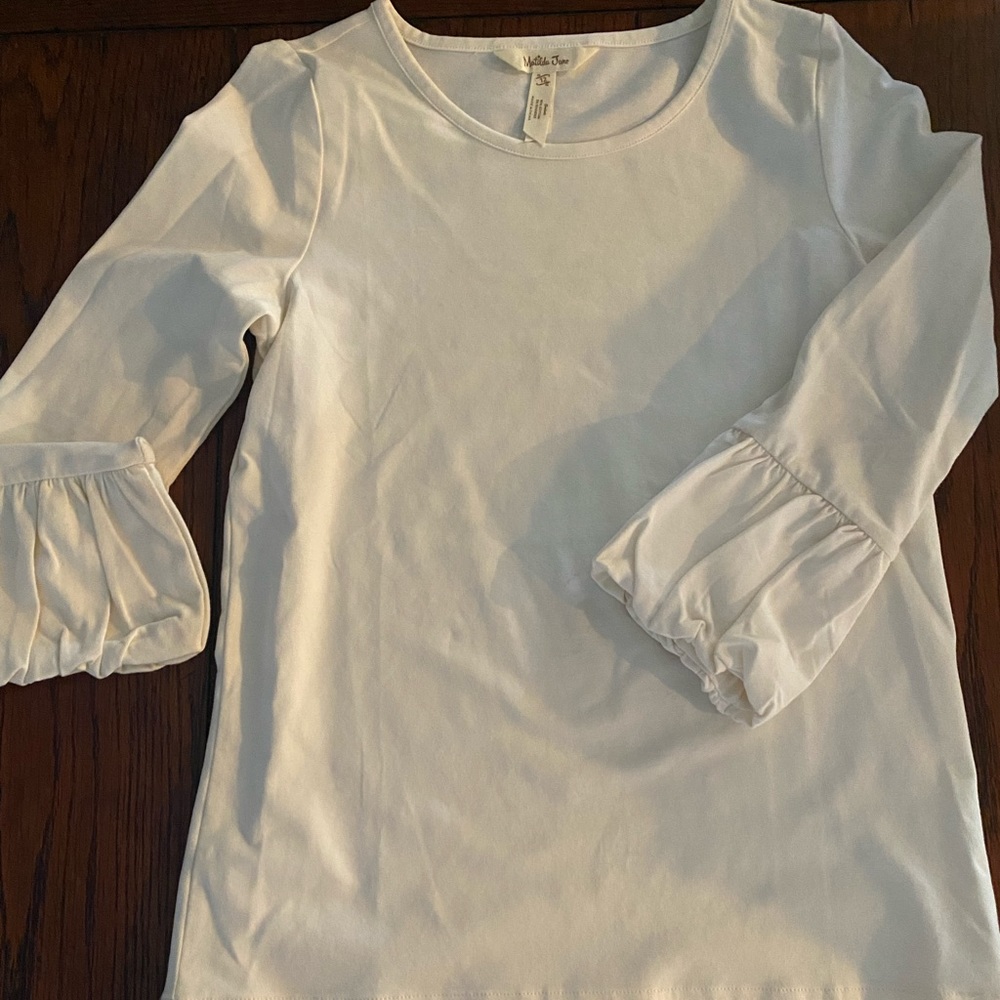 Matilda Jane cream ruffles sleeve top